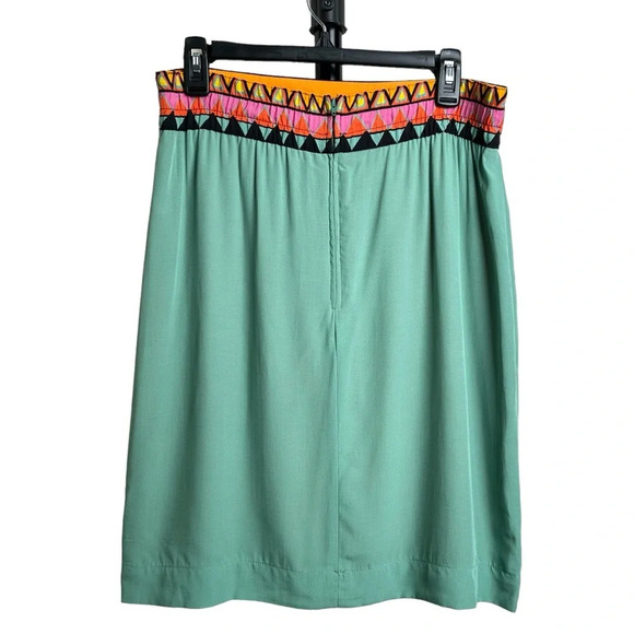 Platinum Dorothy Schoelen Size 10 High Waisted Skirt Colorful Geometric - Picture 2 of 9